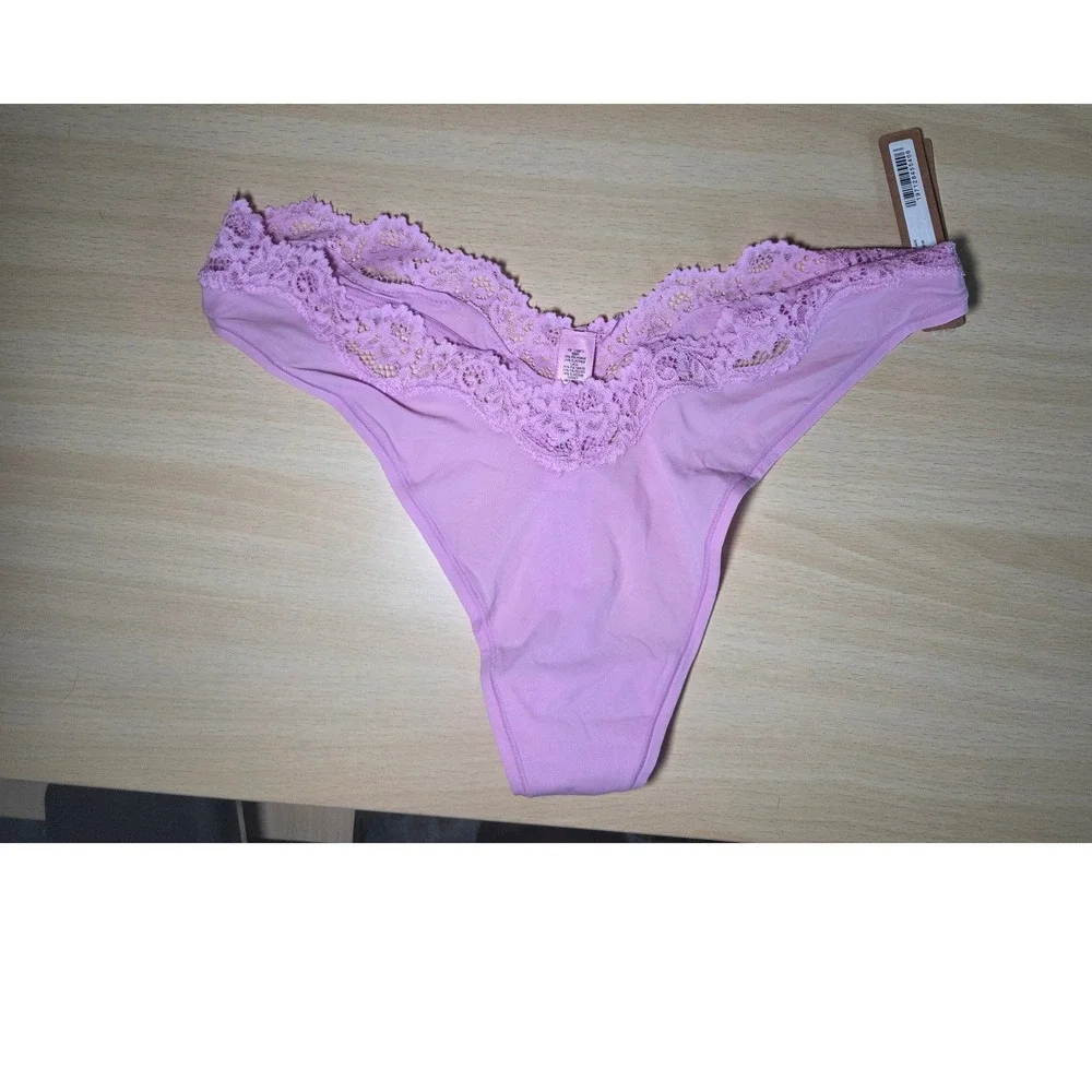 SKIMS Fits Everybody Lace Dipped Thong Petal Pink XL PN-THG-4135